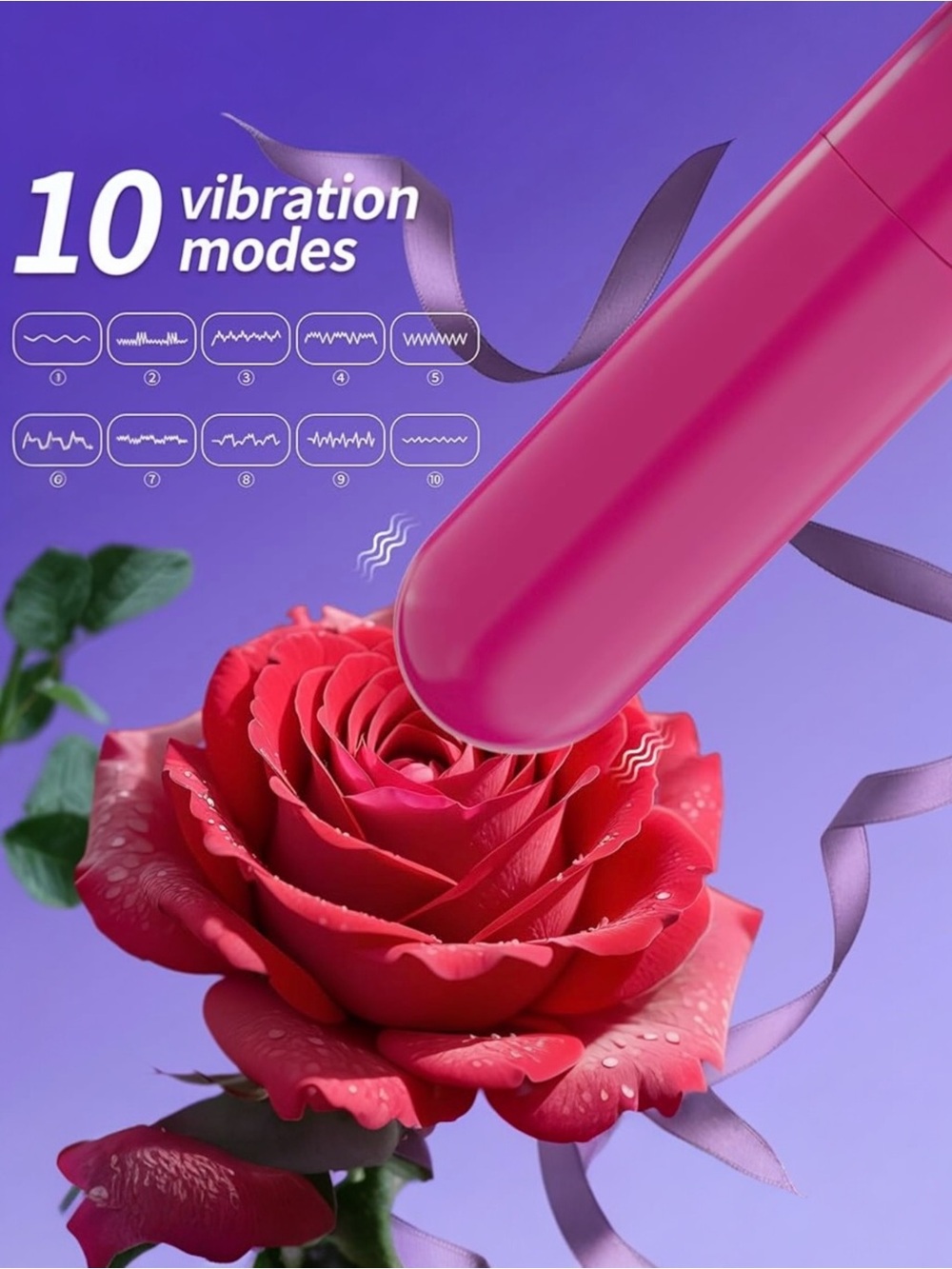 Pink Personal Vibe Bullet Massager- 10 Vibration Modes- NEW/SEALED